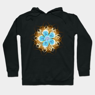 Abstract turquoise golden flower Hoodie